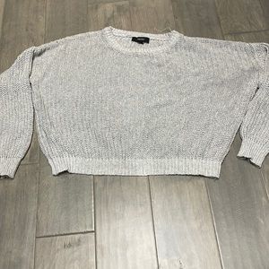 Light grey knit sweater, size large for juniors.